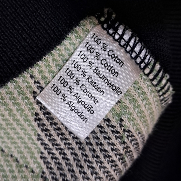 Lacoste Men’s XXL Argyle Crewneck Sweater Black Green Cotton Pullover - Picture 3 of 10